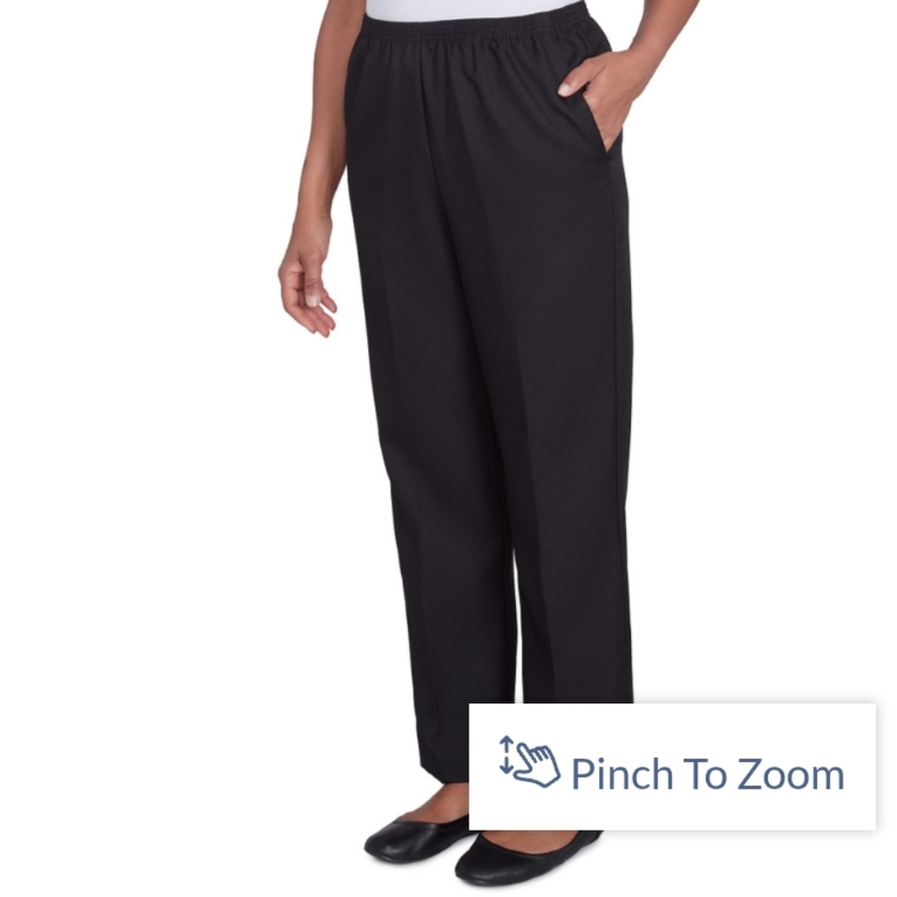 Alfred Dunner Women's Petite‎ Solid Elastic Waist Pants Sz 6P